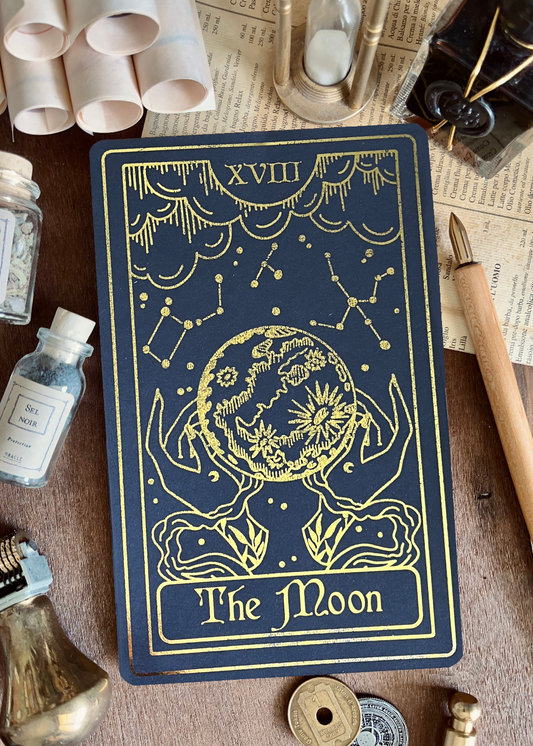 Tarot Card " The Moon"(Gold Foil)