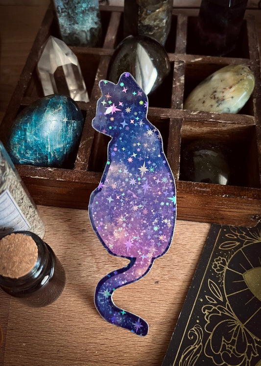 "Cosmic Cat" sticker (Holographic)